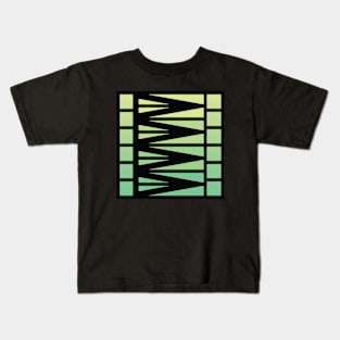 “Dimensional Waves” - V.6 Green - (Geometric Art) (Dimensions) - Doc Labs Kids T-Shirt